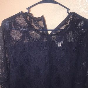 XL Navy blue lace bell sleeve dress
